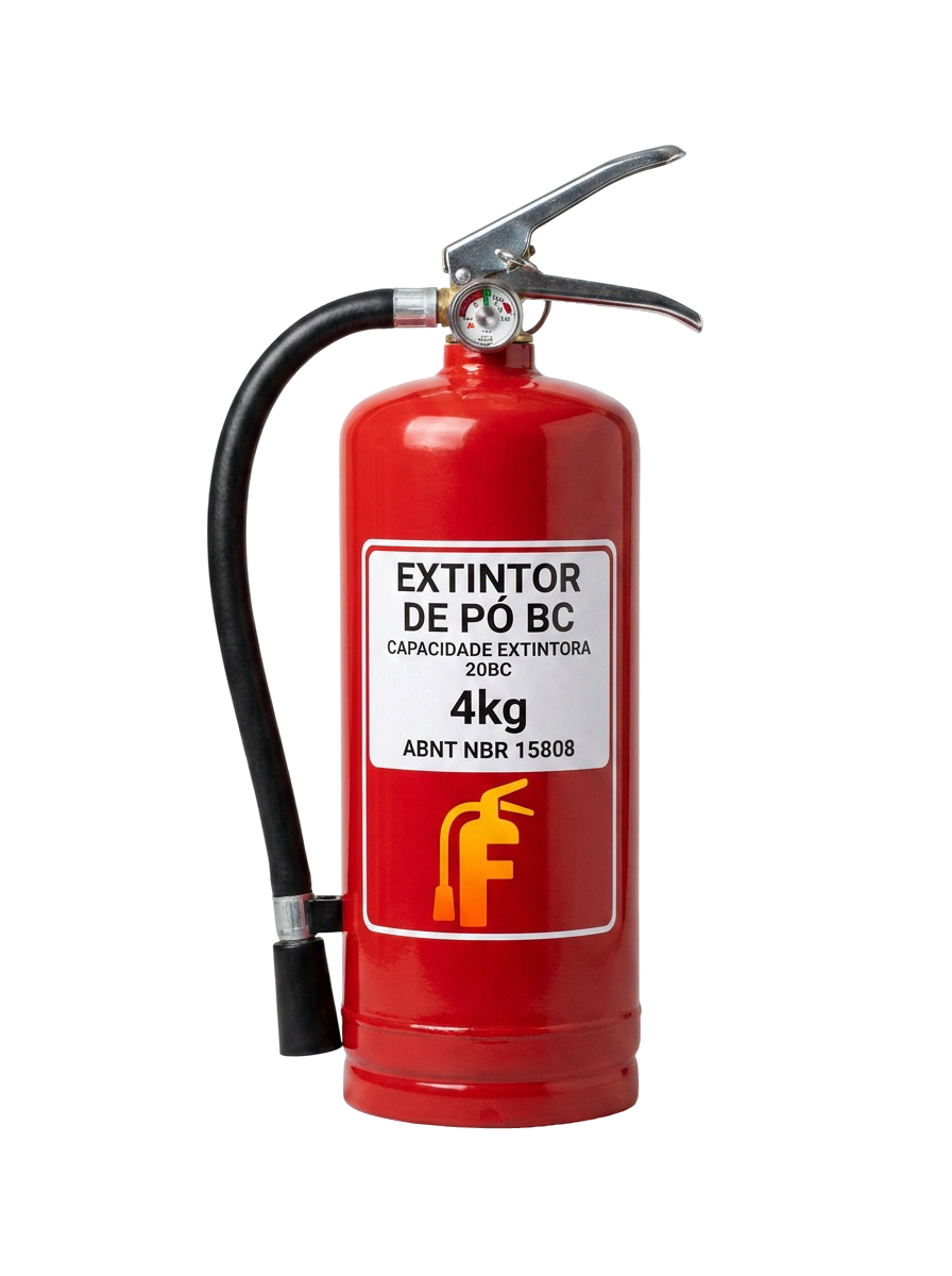 Extintor portátil BC 4 kg de pó químico